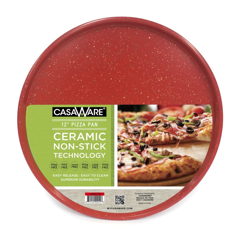 casaWare Pizza/baking Pan 12-inch (Red Granite) - Image 1